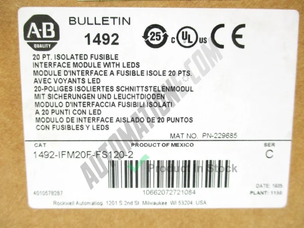 Allen Bradley 1492 IFM20F FS120 2 3