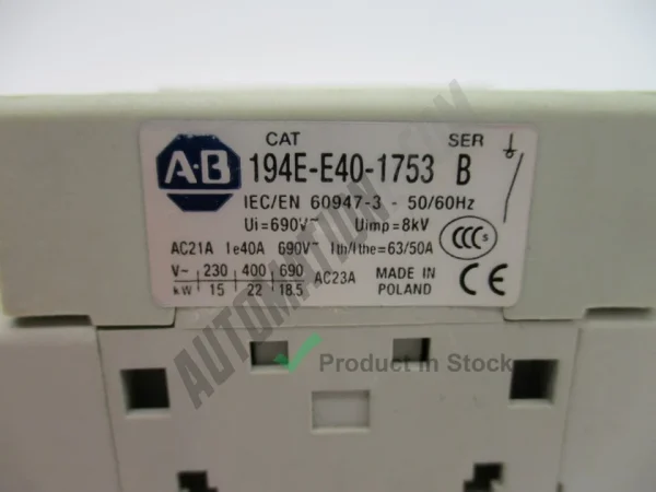 Allen Bradley 194E E40 1753 6N 2