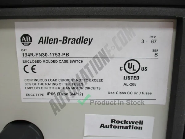 Allen Bradley 194R FN30 1753 PB 2
