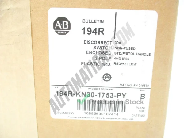 Allen Bradley 194R KN30 1753 PY 3