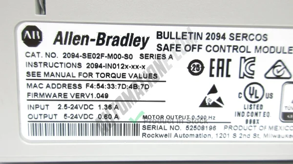Allen Bradley 2094 SE02F M00 S0 3