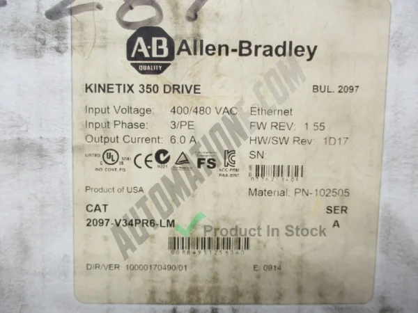 Allen Bradley 2097 V34PR6 LM 3
