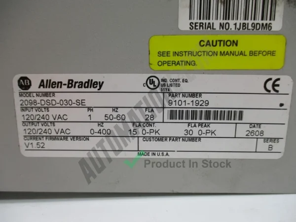 Allen Bradley 2098 DSD 030 SE 3