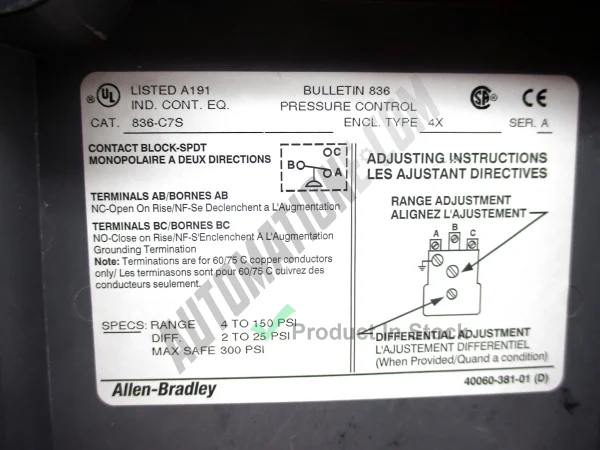 Allen Bradley 836 C7S 3