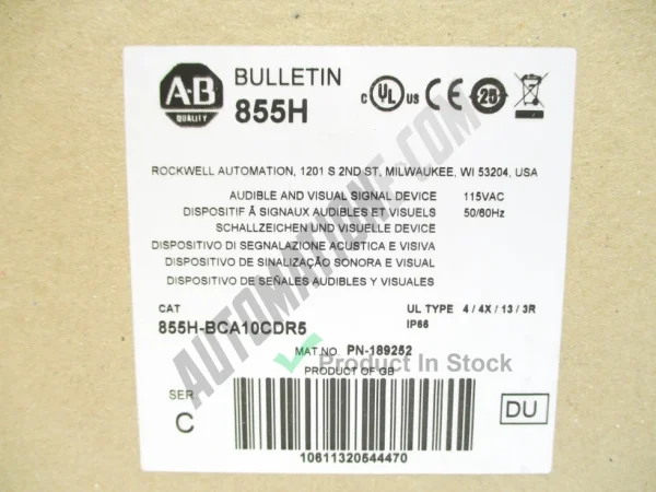 Allen Bradley 855H BCA10CDR5 3