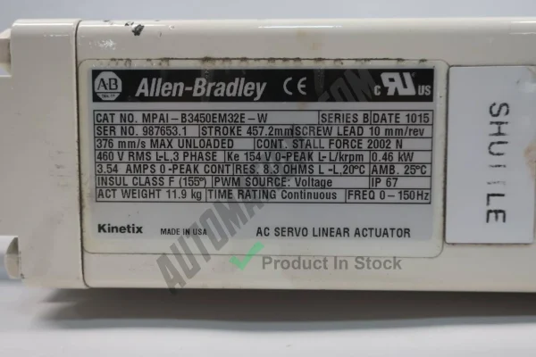 Allen Bradley MPAI B3450EM32E W 3