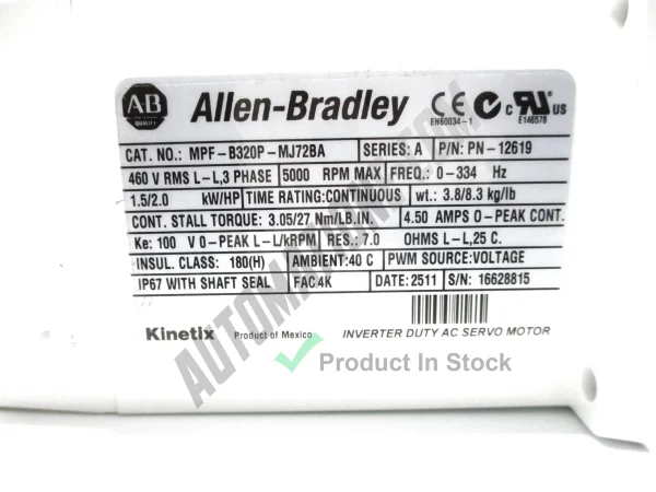 Allen Bradley MPF B320P MJ72BA 3