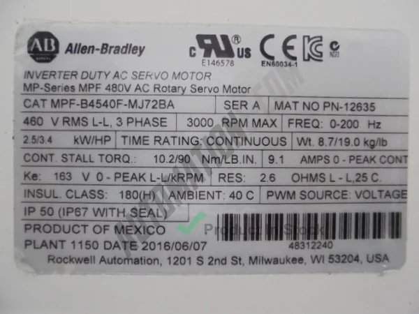Allen Bradley MPF B4540F MJ72BA 3