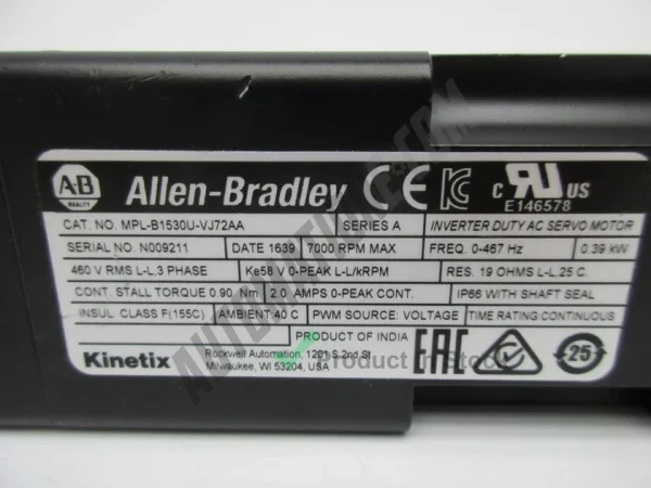 Allen Bradley MPL B1530U VJ72AA 2