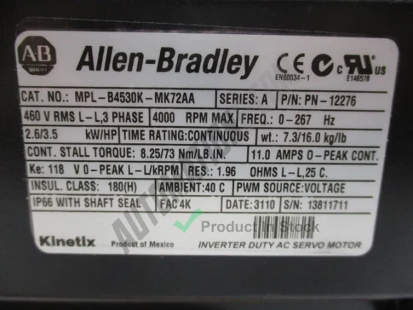 Allen Bradley MPL B4530K MK72AA 3